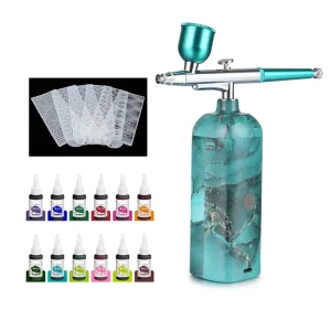 Square Airbrush Cake Decorating Tool Kit USB Charging Adjustable Features All in One Supplies Copper ABS Materials for