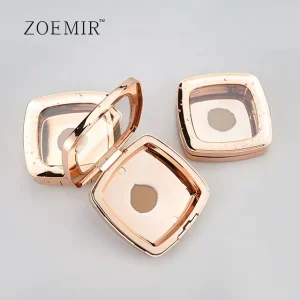 Square Luxury Compact Powder Case Single Blush Pan Refillable Eyeshadow Container Custom Bronzer Face Powder Case With Sponge