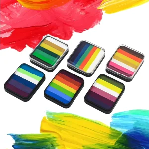 Square Matte Neon Pearly Color Face Paint Cake 25g Hypoallergenic Water Activated Face & Body Painting Private Label