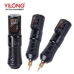 Stable Output 6 Stroke Adjustable Battery Powered Tattoo Machine with Color Display Pen with 1 Pcs Battery