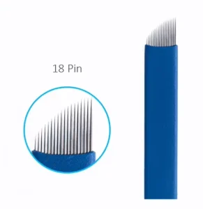 Stainless Steel Blue 0.20mm 18 Pins Eyebrow Microblading Needle For Permanent Makeup Tattoo