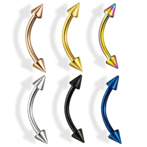 Stainless Steel Body Piercings Gold Ear Segment Barbell Eyebrow Ring Nose Stud Lip Nail Punk Style for Body Art