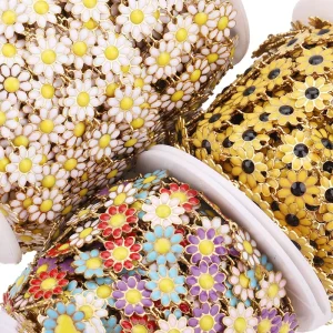 Stainless Steel Colorful Small Daisy Flower Chain Body Chains Women Jewelry Findings Components