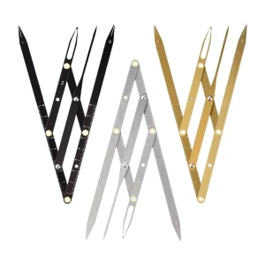 Stainless Steel Eyebrow Ruler Golden Scale Three-Point Positioning Caliper Permanent Makeup Embroidery 16x4cm