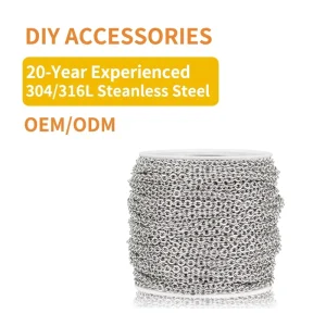 Stainless Steel Gem Roll Chain Gold Plated Color Thin Jewelry Dainty Chain in Roll for Fashion Jewel DIY Making