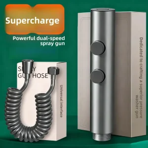 Stainless Steel Modern Minimalist Wall-mounted Bidet Sprayer Toilet Companion Spray Gun Set Anal Wash Pressurized Water Gun