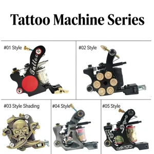 Stainless Steel Permanent Tattoo Coil Machine Damascus Professional Liner Shade Tattoo Gun with Japan Motor High Speed