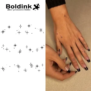 Star Sparkle Stars Twinkle Small Tiny Body Art Waterproof Long Lasting 2 Weeks Herbal Semi Permanent Tattoo Sticker