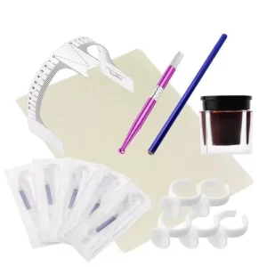 Starter Kit for PMU Eyebrow Microblading Training Latex Skin Microblading Practice Tool for Permanent Makeup