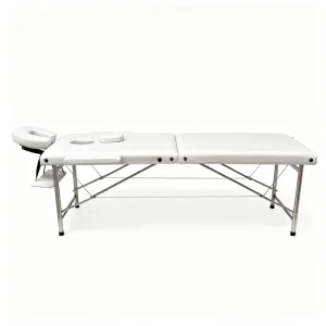 Sturdy 2 Section Folding Massage Table Stainless Steel Legs Portable Spa Bed for Massage Therapy Clinic