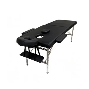Sturdy 2 Section Folding Massage Table Stainless Steel Legs Professional Spa Table with Headrest