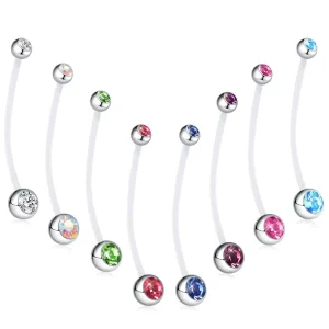 Stylish Maternity Belly Button Ring Long Soft Acrylic Double Drill Body Piercing Jewelry For Daily Party Wear Or Weddings
