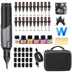 Supply Profession Complete Tattoo Machine Kit With Cartridge Needles for Tattoo Shop