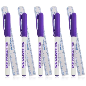 Surgical Skin Marker Pen Professional Sterile Tip Tattoo Stencil Markers Pen Scribes with Paper Ruler