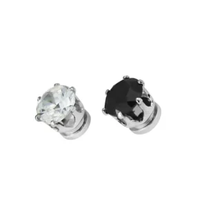 Surgical Steel Prong Set Zircon Magnetic Body Non Piercing Jewelry Earrings