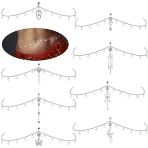 Surgical Steel Sexy Belly Dance Waist Chain Belly Button Ring Butterfly Dangle Navel Body Piercing Jewelry For Women