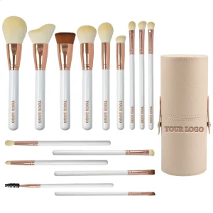 Synthetic Hair Makeup Brush Set 15pcs Professional Custom Logo Private Label Cosmetic Brushes Factory Direct