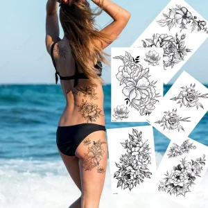 TH Series Sexy Waterproof Tattoos Sticker Water Transfer Temporary Sexy Girl Body Tattoo Sticker