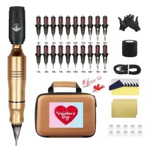 TK-139 Aluminium Alloy Rotary Tattoo Machine Kit with Wireless Power Supply for Permanent Makeup Body Art Complete Set