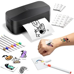 TK32 Temporary Tattoo Maker Kit Easy DIY Custom Tattoo Stickers in a Minute Complete Set with 8 Markers & 50 Papers