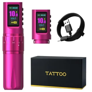 TREX PYRO 1600mAh 2.0 4.2mm Adjustable Stroke Dotwork Wireless Tattoo Pen Machine for Beginner Artists Body Art