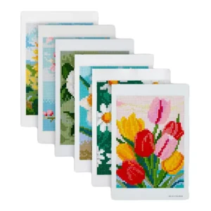 TRUSTEK Custom Personalized Eco Friendly 5D Square Mini Diamond Painting Kit 6pcs Flower Rectangle Canvas Mosaic Art Printed DIY