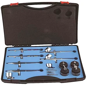 TY92713AK Gravity Feed and Siphon Feed Dual Action Airbrush With 7ml & 22ml Fluid Cup Ideal for Face Body & Fine Detail Work