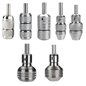 Stainless Steel Self locking Handle Silver For Tattoo Machines And Guns Adjustable Tattoo Grip