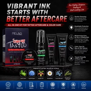 Tattoo Care Gift Kit with Tattoo Protection Film Balm Soap Lotion Sealant Gel Color Enhancement Hydrating Tattoo Aftercare Kit
