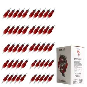 Tattoo Cartridge Needles 50PCS Mixed Disposable Tattoo Needles with Membrane RL RS RM for Tattoo Machines