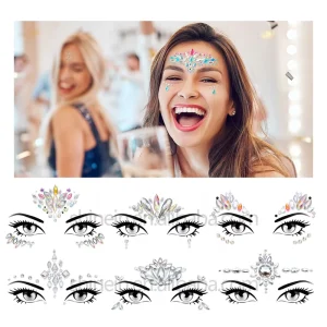 Tattoo Crystal Face Jewels Stickers Self Adhesive Rhinestone Body Face Gems Sticker for Women
