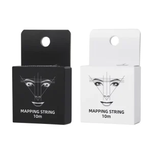 Tattoo Eyebrow Mapping Thread with Ink Stainless Steel Shaping Tool for Microblading 10m Length Training Use