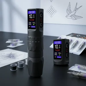 Tattoo Gun Machine Pen Adjustable Stroke Professional Wireless for Tattoo Artists Body Art 1200mAh 2.2-4.2mm Double Batteries