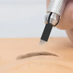 Tattoo Gun Supplies Black 0.20mm 18U Microblading Needle U Shape Eyebrow Tattoo Needles for Tattoo Training