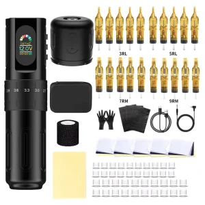 Tattoo Guns Cartridges Display Kits Professional Tattoo Pen Kit Permanent Makeup Body F8 Tattoo Machine Kits With Bag
