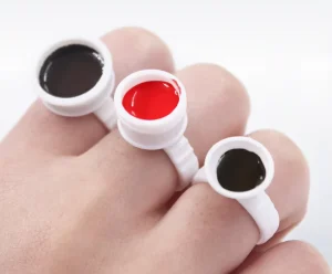 Tattoo Ink Cups Holder Microblading Pigment Plastic Ring Caps for Permanent Makeup