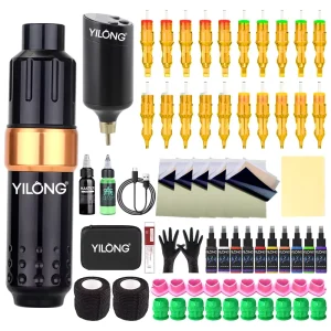 Tattoo Kit Complete Wireless for Beginners Professional Rotary Pen Machine Set with Power Supply