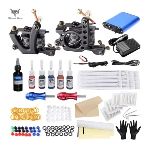 Tattoo Kit Machines Gun With Ink Power Supply Tattoo Grips Body Art Tools Coil Tattoo Machine Kit Set