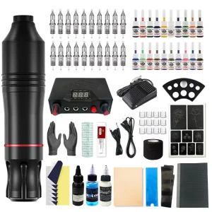 Tattoo Kit Professional Tattoo Pen Gun Machine Set with Cartridge Needles Permanent Makeup Tool for Body Art