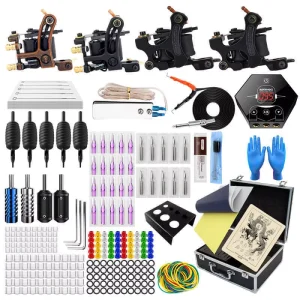 Tattoo Kit Set Complete Equipment 4 Machines Tattoo Machine Disposable Needle Power Hook Machine