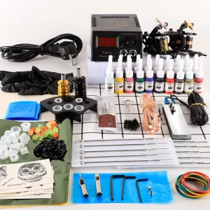 Tattoo Kit Tattoo Machines Gun With Ink Power Supply Tattoo Grips Body Art Tools Complete Set