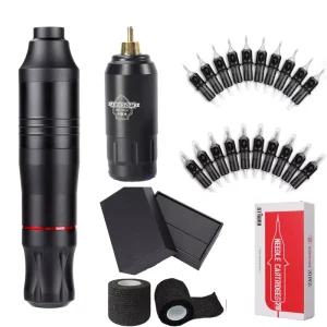 Tattoo Kit Wireless Tattoo Machine Kit Rotary Pen With Cartridge Needles Permanent Makeup Tattoo Set for Beginners