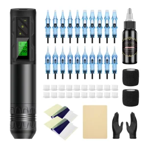 Tattoo Kits and Supplies Body Art Wireless Tattoo Machine Set Professional