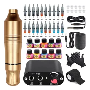 Tattoo Machine Complete Kits Rotary Tattoo Power Gun With Cartridges Needles Tattoo Body Art