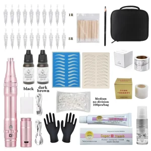 Tattoo Machine Gun Kits Set Complete Lip Tattoo Pen Kit And Supplie Wireless Whole Tattoo Starter Kit Microblading And Equipment