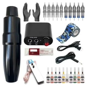 Tattoo Machine Kit Rocket V6 Set Practice Tools Rotary Pen Power Supply Needle Ink