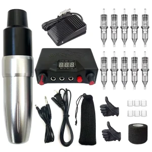 Tattoo Machine Kit Set Pen Cartridge Power Simple Kits Pedal Small Gun Series Ink Less Supplies Beginners