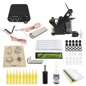Tattoo Machine Kit with Coils Power Supply and Beginner Grips