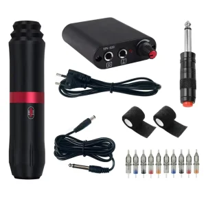 Tattoo Machine Set Hand Button Sets Machines Pen Kits Cartridge Needle Power Beginners