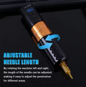 Tattoo Machine Tattoo Pen Adjustable Stroke 2.7 4.5mm Rechargeable 1300mAh Wireless Electric Powerful Motor Cartridge Needle